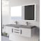 Castello Usa Thames 60-inch White Vanity Set with Gray Top and Black Handles CB-MC-60W-BL-20146-GR - alternate 5